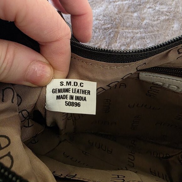 Anuschka Medium Hobo Hand Painted Leather Shoulder Bag Patchwork Pewter NWT - Picture 5 of 16